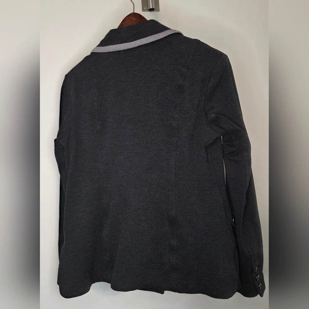 Cabi Ponte Knit Blazer Gray Contrast Trim Size Small - Picture 6 of 10